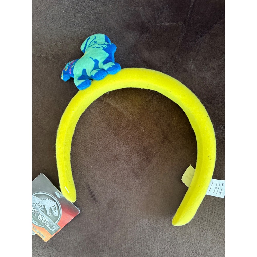 Universal Studios Jurassic World Yellow Headband Plush Triceratops Dinosaur‎ NWT